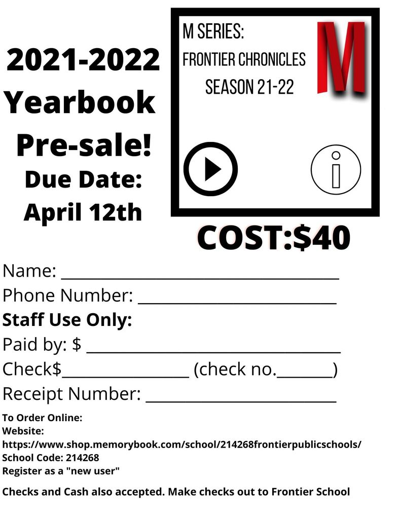 Yearbook Order Forms